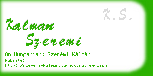 kalman szeremi business card